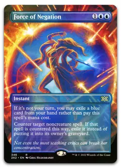 Force of Negation (Borderless) #346 (Foil) NM Double Masters 2022 2X2 Magic MTG - Image 1