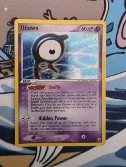 Unown A/28 Secret Pokemon TCG Card ex Unseen Forces Holo Rare Vintage - Image 1