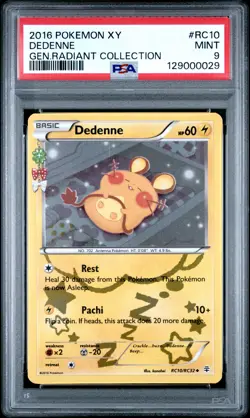 2016 POKEMON XY GENERATIONS RADIANT COLL #RC10 DEDENNE PSA 9 - Image 1