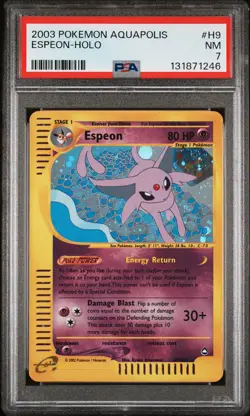 2003 POKEMON AQUAPOLIS #H9 ESPEON-HOLO PSA 7 - Image 1