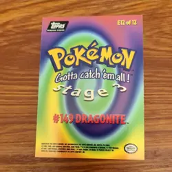 Pokemon Topps Dragonite BLACK Label 1999 149 E12 of 12 Non Holo - Image 2