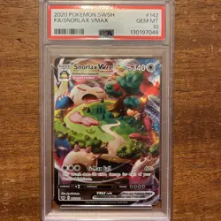 Pokemon 2020 Sword & Shield Snorlax VMAX Full Art Holo #142/202 PSA 10 - Image 1