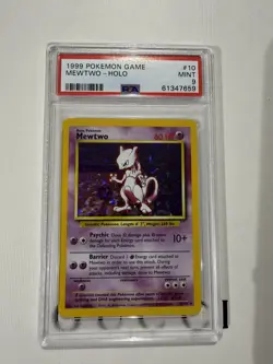 1999 Pokemon Game Base Set Mewtwo Holo Rare Graded PSA 9 Mint #10/102 - Image 1