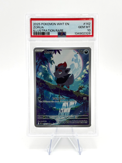 2025 POKEMON WHT EN-WHITE FLARE ILLUSTRATION RARE #142 ZORUA PSA 10 - Image 1