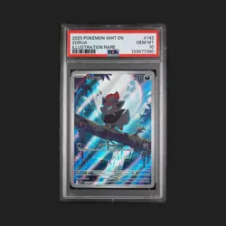 ZORUA 142 POKEMON WHT EN-WHITE FLARE ILLUSTRATION RARE PSA 10 GEM MINT 2025 - Image 1