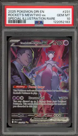 Pokemon Team Rocket's Mewtwo ex Destined Rivals SIR #231 PSA 10 Gem Mint - Image 1