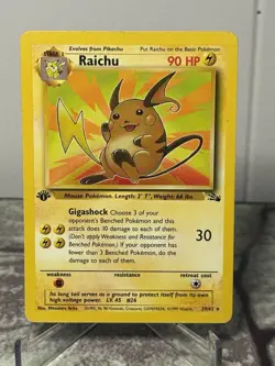 Raichu 29/62 Fossil 1st Edition Non-Holo Rare Pokemon Card NM - Image 1
