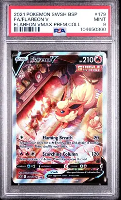 Pokemon Flareon V SWSH179 SWSH: Sword & Shield Promo Cards Holo PSA 9 - Image 1