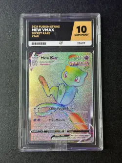ACE 10 Mew VMAX 268/264 Fusion Strike Pokemon TCG Secret Rare Graded Card - Image 1