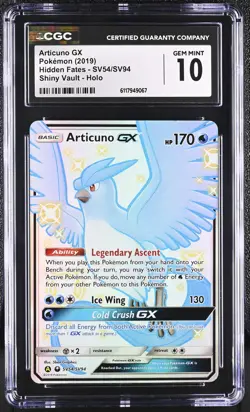 CGC 10 Articuno GX 2019 Hidden Fates SV54/SV94 Shiny Vault Holo Pokemon Card - Image 1