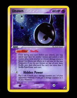 2005 Pokemon UNOWN (!) Ex Unseen Forces Set COSMOS HOLO Foil RARE Card !/28 - Image 1