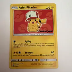 Pokemon TCG Ash's Pikachu SM109 Promo Card Regular Finish 2017 Basic - Image 1