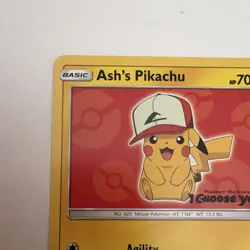 Pokemon TCG Ash's Pikachu SM109 Promo Card Regular Finish 2017 Basic - Image 5