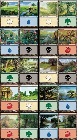 16 MURAL LAND Lorwyn Island #288 and Mountian #295 8 of Each Art MTG - Image 2