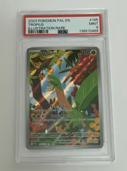 PSA 9 Mint Tropius Illustration Rare Paldea Evolved 2023 Pokemon 195/193 - Image 1