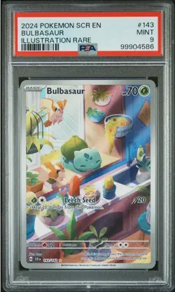 Bulbasaur 143/142 PSA 9 - Pokemon TCG Stellar Crown Illustration Rare!!! - Image 1