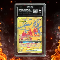 Pokemon Sun & Moon RESHIRAM & CHARIZARD GX Black Star Promo TAG 9 #SM247 - Image 1