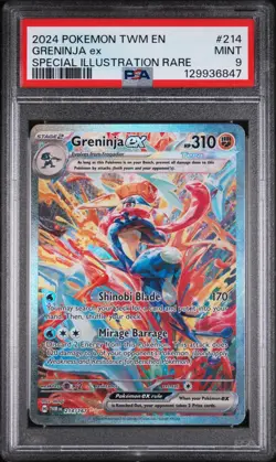 Pokemon Greninja ex 214/167 Twilight Masquerade Special Illustration Rare PSA 9 - Image 1