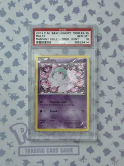 1 OF 1 PSA 10 Treasure Hunt 2013 POKEMON BLACK & WHITE LEGEND TREASURE RC8 RALTS - Image 1