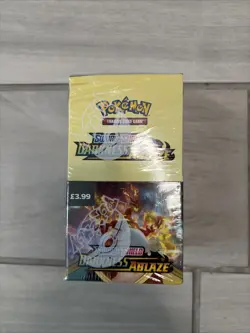 Pokemon TCG Darkness Ablaze Half Booster Box 18 Packs. Box Damage - Image 1