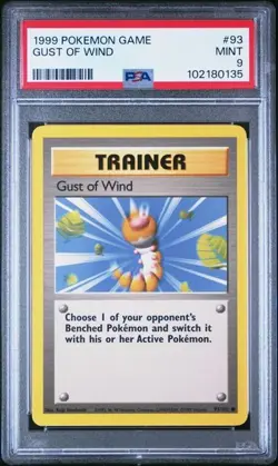 PSA 9 TRAINER GUST OF WIND 93 BASE SET POKEMON MINT - Image 1
