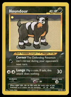 Pokemon Tcg Houndour #43 Pokemon Neo Destiny LP - Image 1