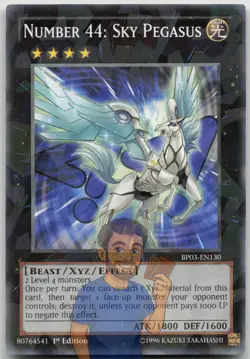Number 44: Sky Pegasus BP03-EN130 Shatterfoil Rare 1st Edition NM Yugioh - Image 1