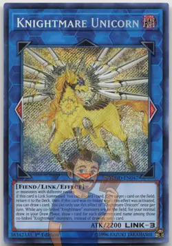 Knightmare Unicorn FLOD-EN047 Secret Rare 1st Edition NM Yugioh - Image 1