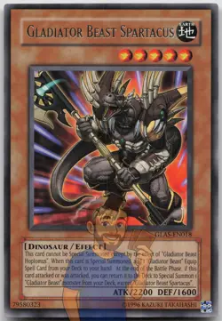 Gladiator Beast Spartacus GLAS-EN018 Rare Unlimited LP Yugioh - Image 1