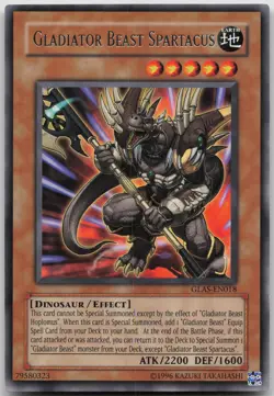 Gladiator Beast Spartacus GLAS-EN018 Rare Unlimited LP Yugioh - Image 2