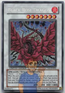 Black Rose Dragon CT05-EN003 Secret Rare Limited Edition LP Yugioh - Image 1