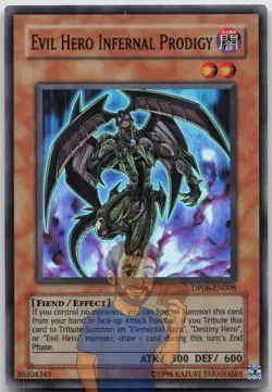 Evil HERO Infernal Prodigy DP06-EN008 Super Rare Unlimited NM Yugioh - Image 1