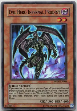 Evil HERO Infernal Prodigy DP06-EN008 Super Rare Unlimited NM Yugioh - Image 2