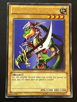 Alligator's Sword TU08-EN006 Rare Turbo Pack 8 Light Play+ Yugioh - Image 1