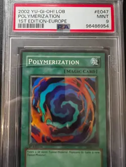 Polymerization LOB-E047 Super Rare 1st Edition PSA 9 MINT Yugioh - Image 2