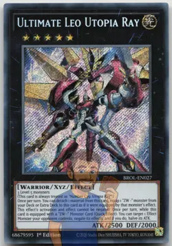 Ultimate Leo Utopia Ray BROL-EN027 Secret Rare 1st Edition NM Yugioh - Image 1