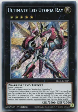 Ultimate Leo Utopia Ray BROL-EN027 Secret Rare 1st Edition NM Yugioh - Image 2