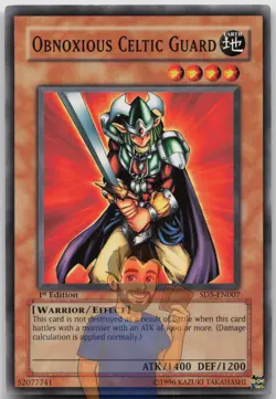 Obnoxious Celtic Guard SD5-EN007 Common 1st Edition LP Yugioh - Image 1