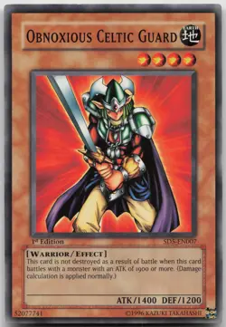 Obnoxious Celtic Guard SD5-EN007 Common 1st Edition LP Yugioh - Image 2