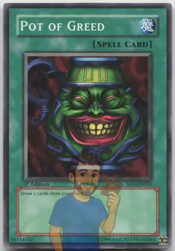 Pot of Greed SD1-EN015 Common 1st Edition NM Yugioh - Image 1
