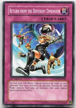 Return from the Different Dimension SDDE-EN030 Common 1st Edition LP Yugioh - Image 2
