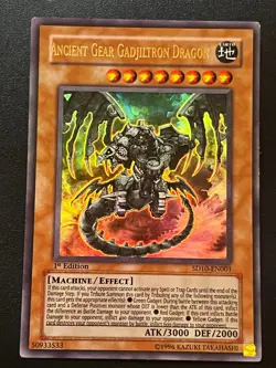 Ancient Gear Gadjiltron Dragon SD10-EN001 Ultra Rare 1st Ed Near Mint Yugioh - Image 1