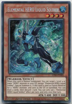 Elemental HERO Liquid Soldier LDS3-EN103 Secret Rare Limited Edition NM Yugioh - Image 2