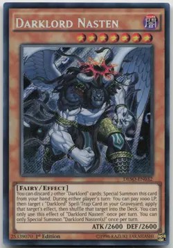 Darklord Nasten DESO-EN032 Secret Rare 1st Edition NM Yugioh - Image 2