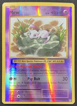 2016 Pokemon Mew Reverse Holo 53/108 XY Evolutions MP - Image 1