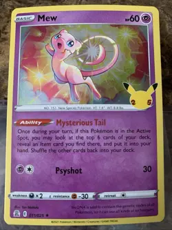Pokemon TCG Celebrations Mew 011/025 Holo Rare - Image 1