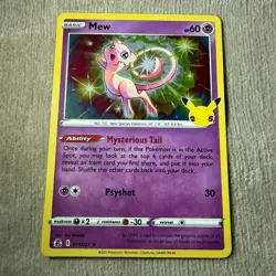 Mew 11/25 SWSH Celebrations Holo Rare Pokemon TCG 011/025 Bin SC1 - Image 1