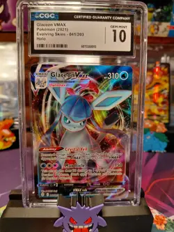 Pokemon Glaceon VMax Full Art Evolving Skies #041 Graded Card Cgc 10 - Image 1