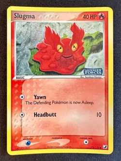 Slugma 73/115 EX Unseen Forces Pokemon Card TCG Komiya Art Reverse Holo - Lp - Image 1