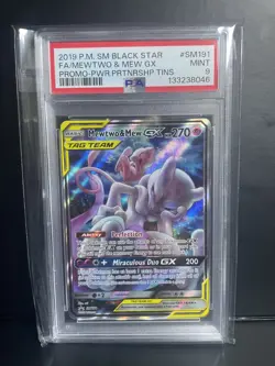 Pokemon TCG Mewtwo & Mew GX SM191 Sm Holo PSA 9 - Image 2